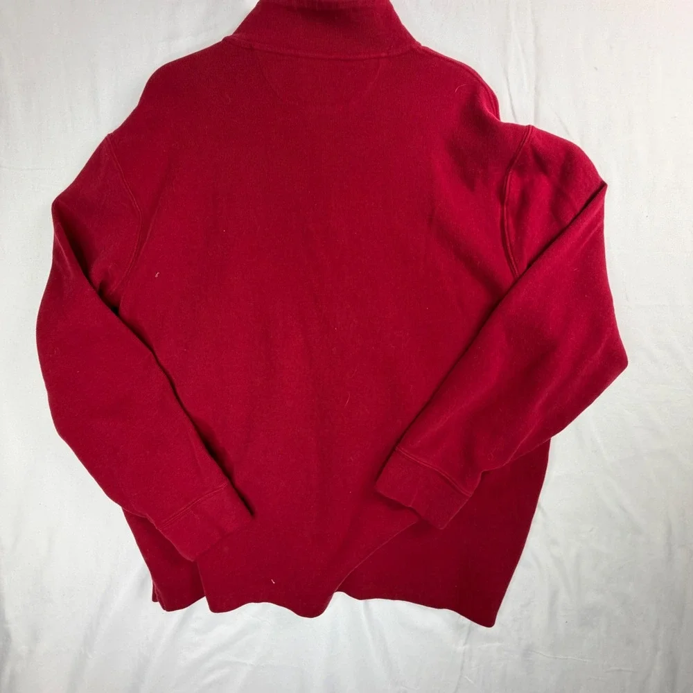 Polo Ralph Lauren Quarter Zip Pullover XXL Red Estate Rib Mock Neck Pony Logo